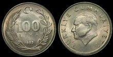 TURKEY KM.988 - 100 lira 1993 UNC