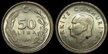 TURKEY KM.987 - 50 lira 1990 UNC