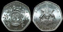 UGANDA KM.30 - 10 shillings 1987 UNC