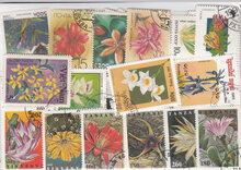 Flowers Stamps Collection - 100 Different Stamps