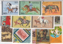 Horses Stamps Collection - 100 Different Stamps