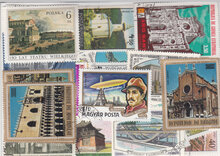 Famous Buildings Stamps Collection - 100 Different Stamps