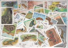 Reptiles Stamps Collection - 100 Different Stamps