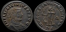 Licinius I. AD 308-324. Æ Follis 23mm, 3.49 g. Siscia