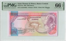 Saint Thomas & Prince 500 Dobras 1993 Pick 63 PMG Gem UNC 66 EPQ Obverse