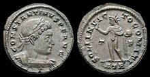 Constantine I. AD 307/310-337. Æ Follis 21mm, 3.54 g. Treveri Sol
