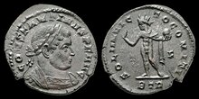 Constantine I. AD 307/310-337. Æ Follis 21mm, 2.91 g. Treveri Sol