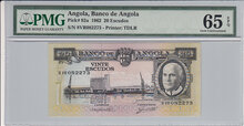 Angola 20 Escudos 1962 Pick 92a PMG Gem UNC 65 EPQ Obverse