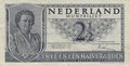 NETHERLANDS P.73 - 2,50 gulden 1945 XF