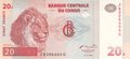 CONGO-DEM.-REP.-P.88A-20-Francs-1997-UNC