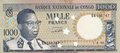 CONGO-DEM.-REPUBLIC-P.8s-1000-Francs-1964-AU-Cancelled