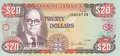 JAMAICA-P.72e-20-Dollars-1995-UNC