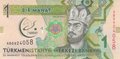 TURKMENISTAN-P.36-1-Manat-2017-UNC