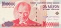 TURKEY P.214 - 10.000.000 Lira 1999 AU