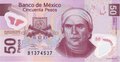 MEXICO P.123a - 50 pesos 2004 UNC