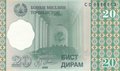 TAJIKISTAN-P.12a-20-Diram-1999-UNC