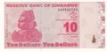 ZIMBABWE-P.94-10-Dollars-2009-UNC