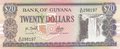 GUYANA-P.27a-20-Dollars-ND-1988-93-UNC