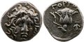 Kings-of-Macedon.-Perseus. 179-168-BC.-AR-Drachm-14mm-2.81-g.-Thessaly