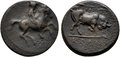 Thessaly-Krannon. Circa-350-300-BC.-Æ-Chalkous-14mm-2.07-g.-Thessalian-warrior