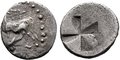 Thrace-Byzantion. Circa-540-35-530-BC.-AR-1-10-Stater-10mm-1.08-g.-Bull