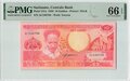 SURINAME-P.131a-10-Gulden-1986-PMG-66-EPQ