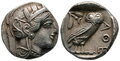 Attica-Athens. Circa-454-404-BC.-AR-Tetradrachm-26mm-17.12-g.-Owl