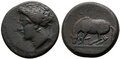 Thessaly-Larissa. Circa-380-370-BC.-Æ-Dichalkon-17mm-4.34-g.-Horse