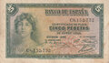 SPAIN-P.85a-5-Pesetas-1935-(1936)-VF