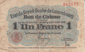 LUXEMBOURG-P.27-1-Franc-1914-1918-(1919)-Fine