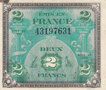 FRANCE-P.114a-2-Francs-1944-AU-stain