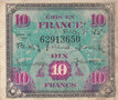 FRANCE-P.116a-10-Francs-1944-VF-pencil