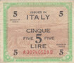 ITALY-M.12a-5-Lire-1943-Fine-VF