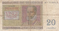 BELGIUM-P.132b-20-Francs-1956-Fine
