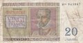 BELGIUM-P.132b-20-Francs-1956-Fine
