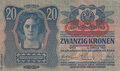 AUSTRIA-P.53a-20-Kronen-ND-1919-old-date-1913-XF