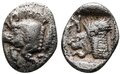 Mysia-Kyzikos. Circa-450-400-BC.-AR-Obol-11mm-0.73-g.-Boar