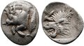 Mysia-Kyzikos. Circa-450-400-BC.-AR-Hemiobol-10mm-0.37-g.-Boar
