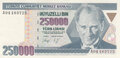 TURKEY-P.207-250.000-Lira-L.1970-(1992)-UNC