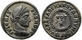 Crispus. Caesar-AD-316-326.-Æ-Follis-18mm-2.99-g.-Siscia-Wreath