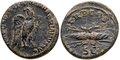 Hadrian. AD-117-138.-Æ-Quadrans-17mm-3.11-g.-Rome-Eagle