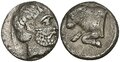 Caria-Uncertain.-Circa-380-340-BC.-AR-Diobol-10mm-1.20-g.-Bull