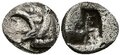 Ionia-Phokaia. Circa-521-478-BC.-AR-Hemiobol-7mm-0.34-g.-Griffin