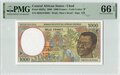 CENTRAL-AFRICAN-STATES-P.602Pg-1000-Francs-2000-Chad-PMG-66-EPQ