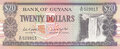 GUYANA-P.27-20-Dollars-ND-1989-UNC