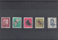 Switzerland-1953.-Childrens-Fund.-Insects-SG-J147-J151-USED