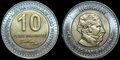 URUGUAY-KM.121-10-Pesos-2000-150-years-of-the-death-of-Gen.-J.-G.-Artigas-UNC