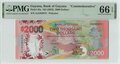 Guyana 2000 Dollars 2022 Polymer Commemorative Pick 42a PMG Gem UNC 66 EPQ Obverse
