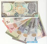Set van 7 verschillende Syrische bankbiljetten in UNC kwaliteit uit de periode 1991–2019.
