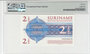 Suriname 2½ Dollar 2004 Pick 156 PMG Gem UNC 66 EPQ Reverse